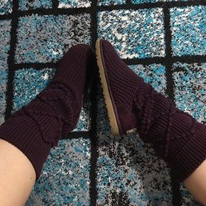 Eggplant Puce Purple Calf Length Knit Uggs
